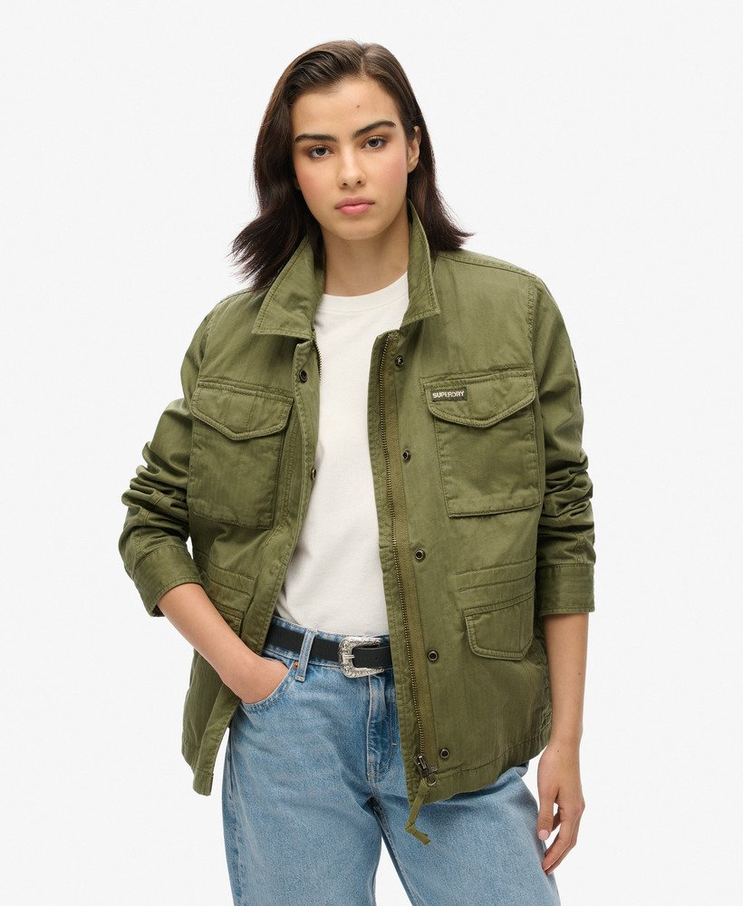 gevoerde militaire m65-jas in de kleur burnt olive.
