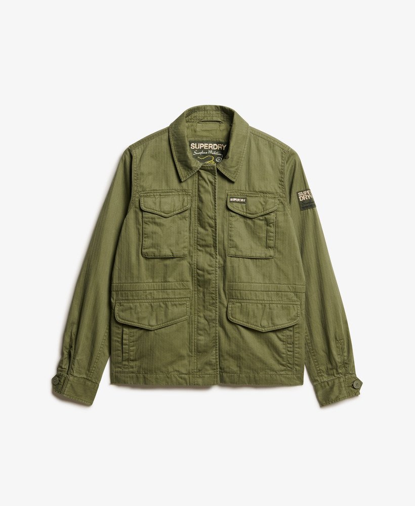 gevoerde militaire m65-jas in de kleur burnt olive.