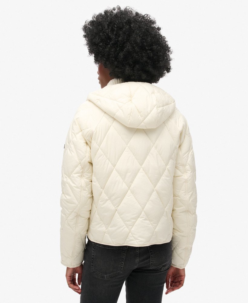 gewatteerde jas met capuchon in star white