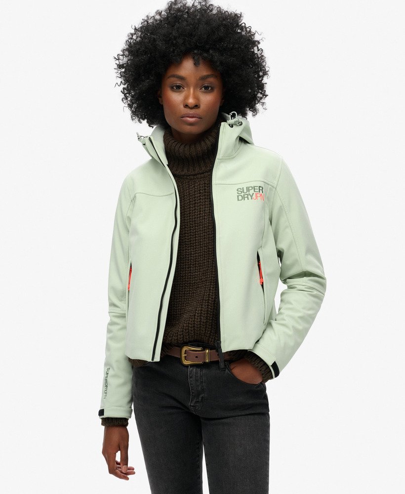 softshell trekkersjas met capuchon in puritan grey