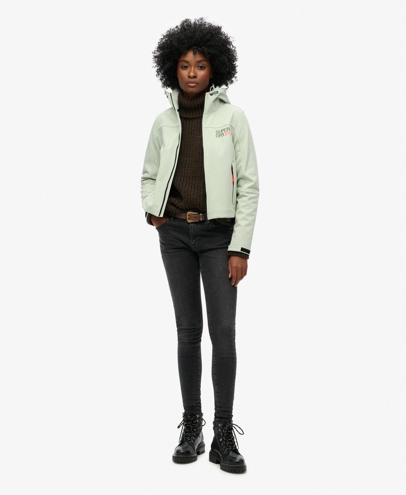 softshell trekkersjas met capuchon in puritan grey