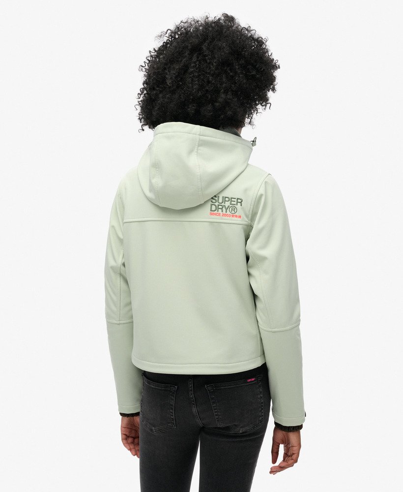 softshell trekkersjas met capuchon in puritan grey