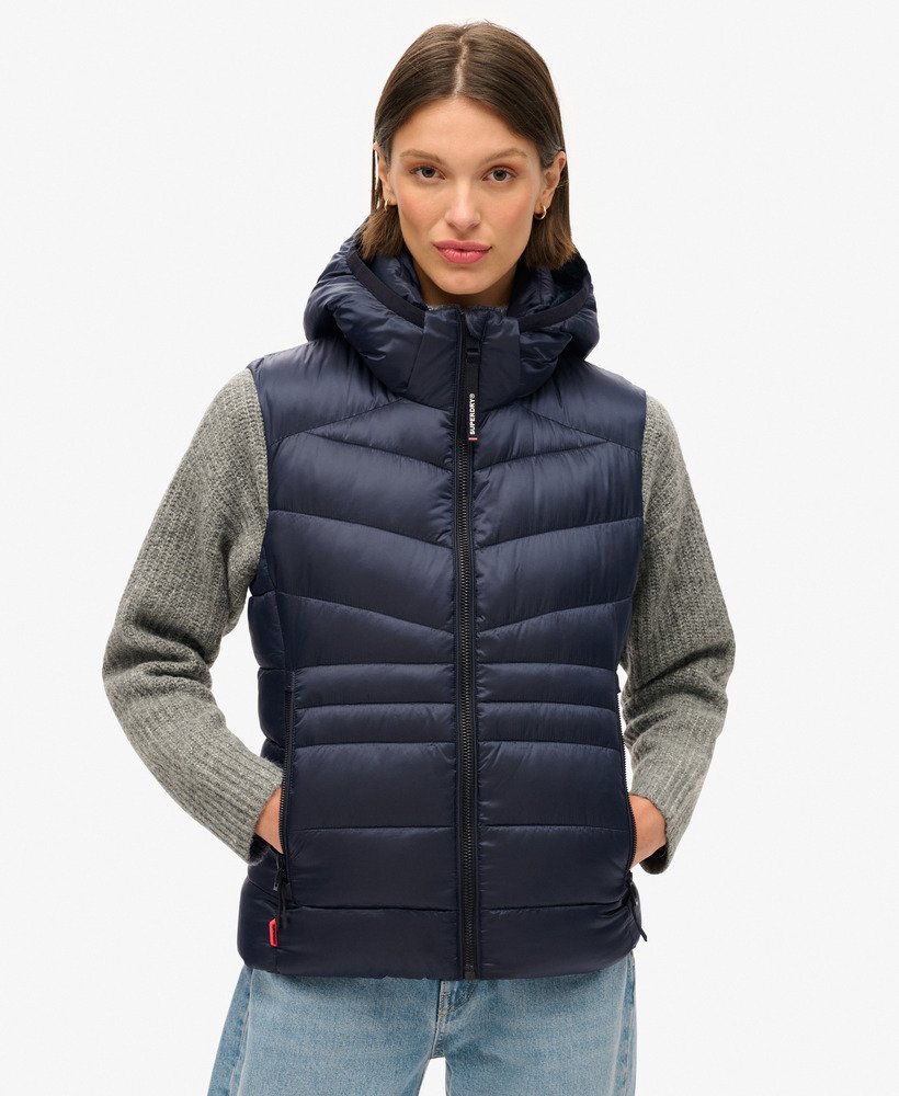 capuchonvest met fuji quilt-vulling in eclipse navy