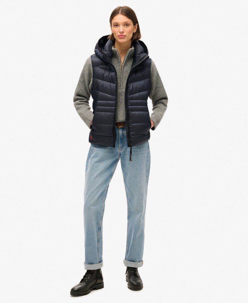 capuchonvest met fuji quilt-vulling in eclipse navy