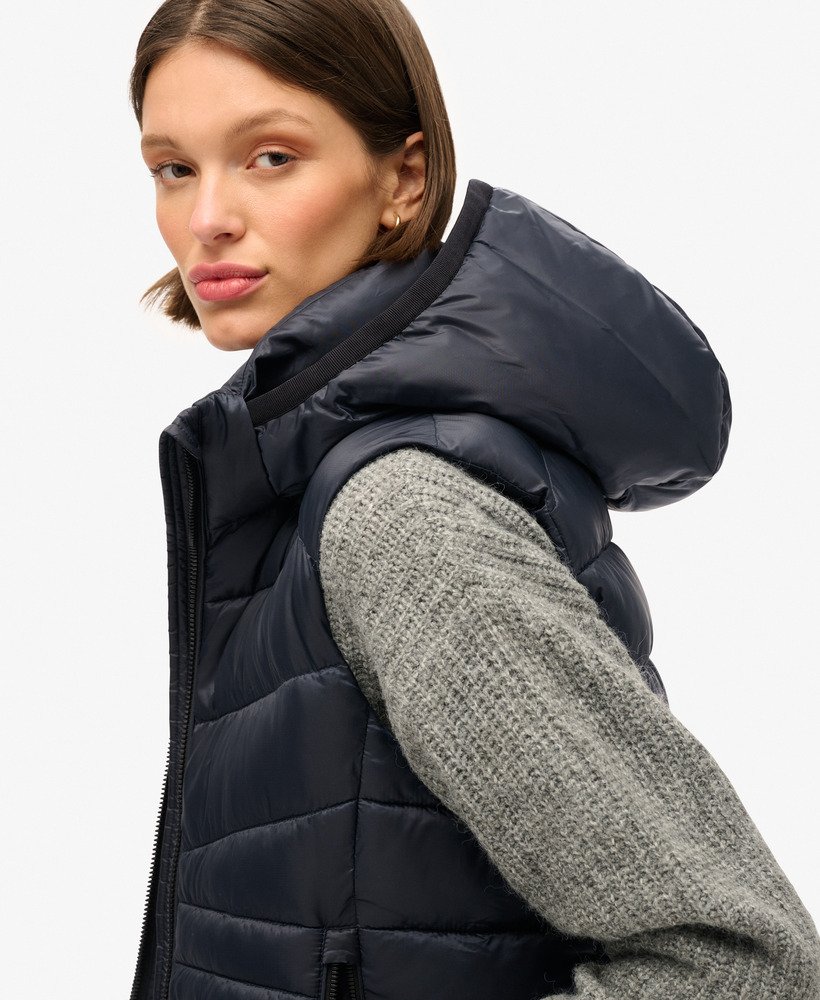 capuchonvest met fuji quilt-vulling in eclipse navy