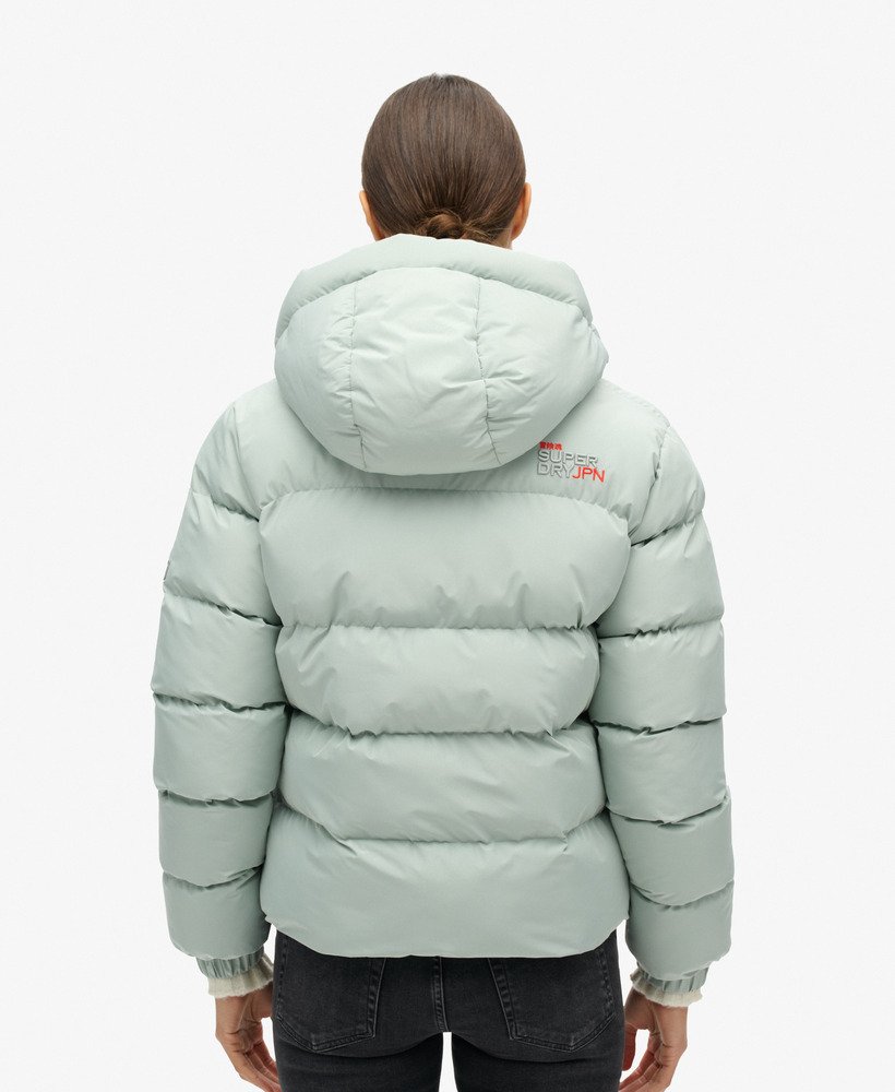 gewatteerde sportjas met capuchon in puritan grey