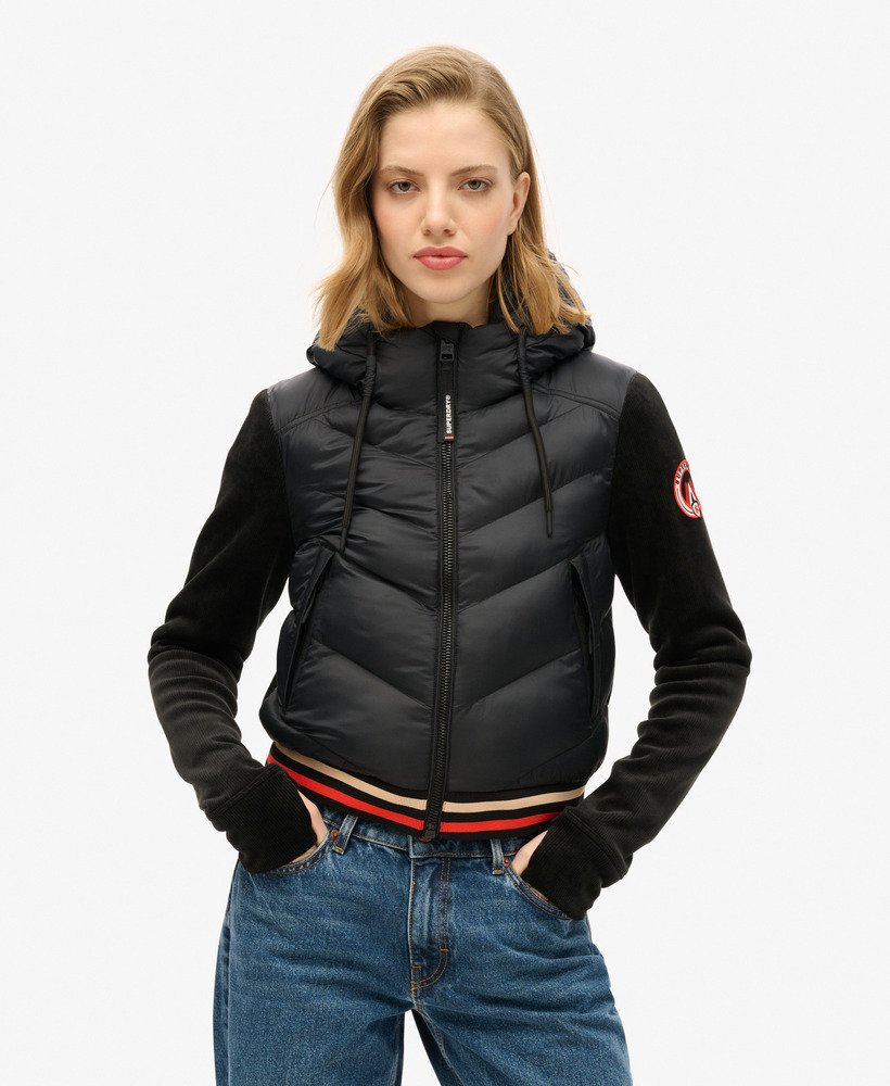 storm fuji hybrid bomberjack met capuchon in zwart