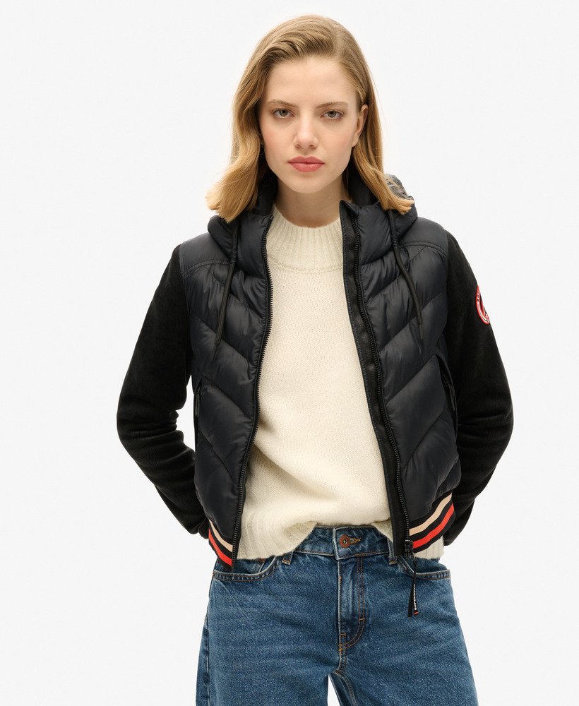 storm fuji hybrid bomberjack met capuchon in zwart