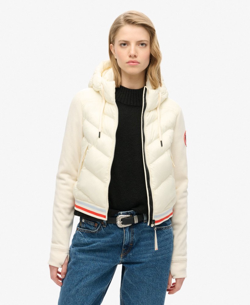 storm fuji hybrid bomberjack met capuchon in off white