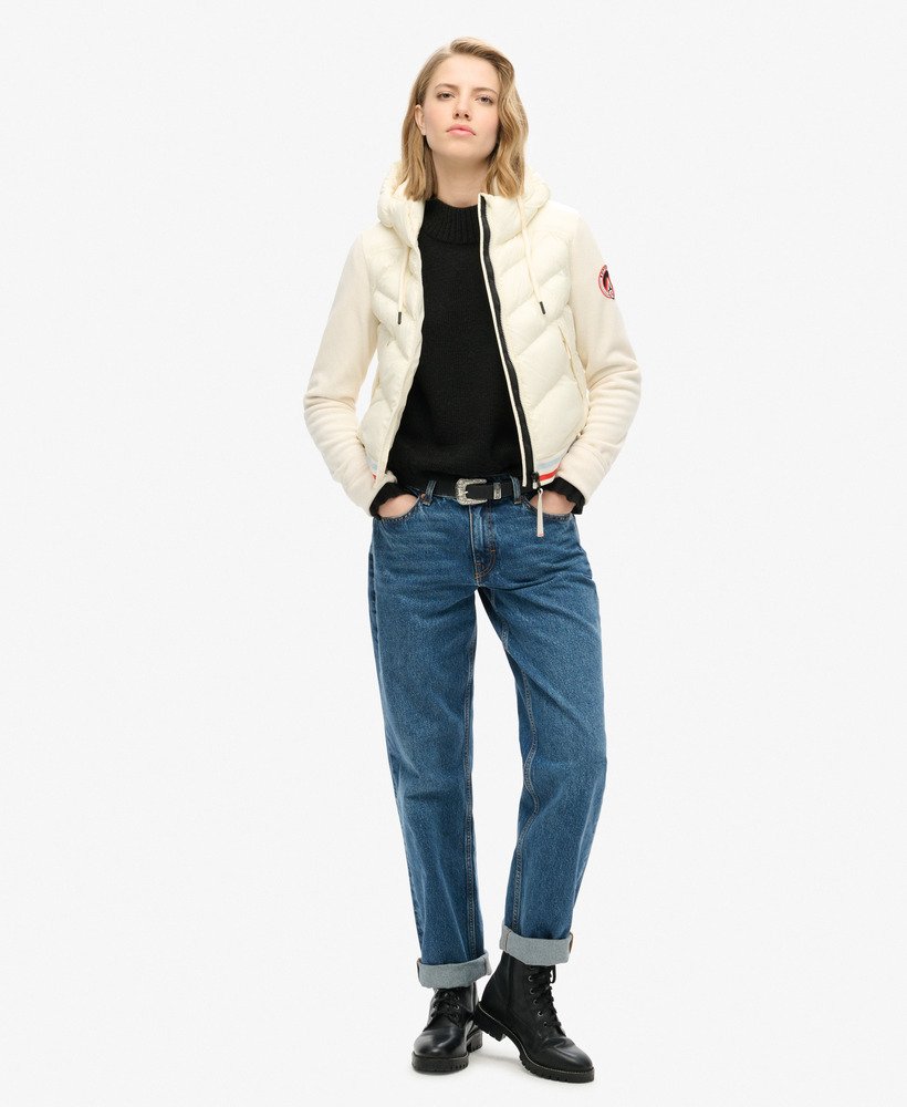 storm fuji hybrid bomberjack met capuchon in off white