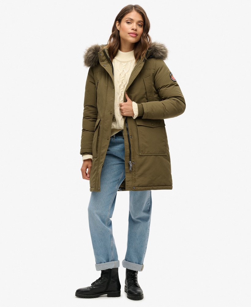 everest parka van imitatiebont in grijs gemêleerdjaffa