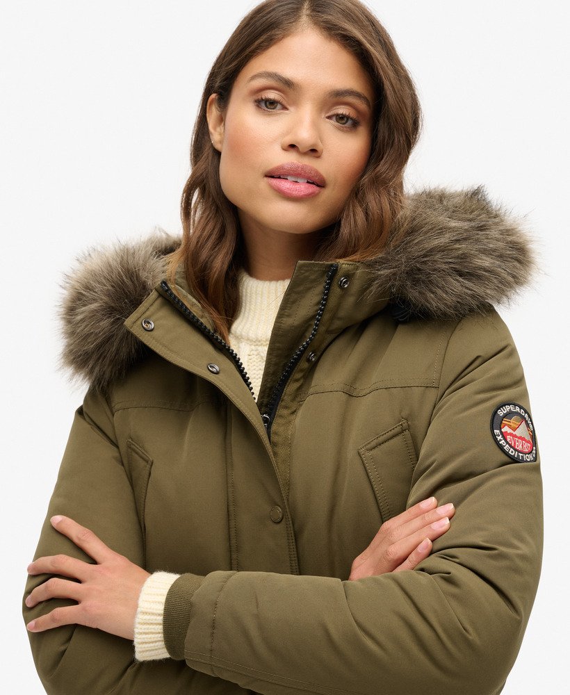 everest parka van imitatiebont in grijs gemêleerdjaffa