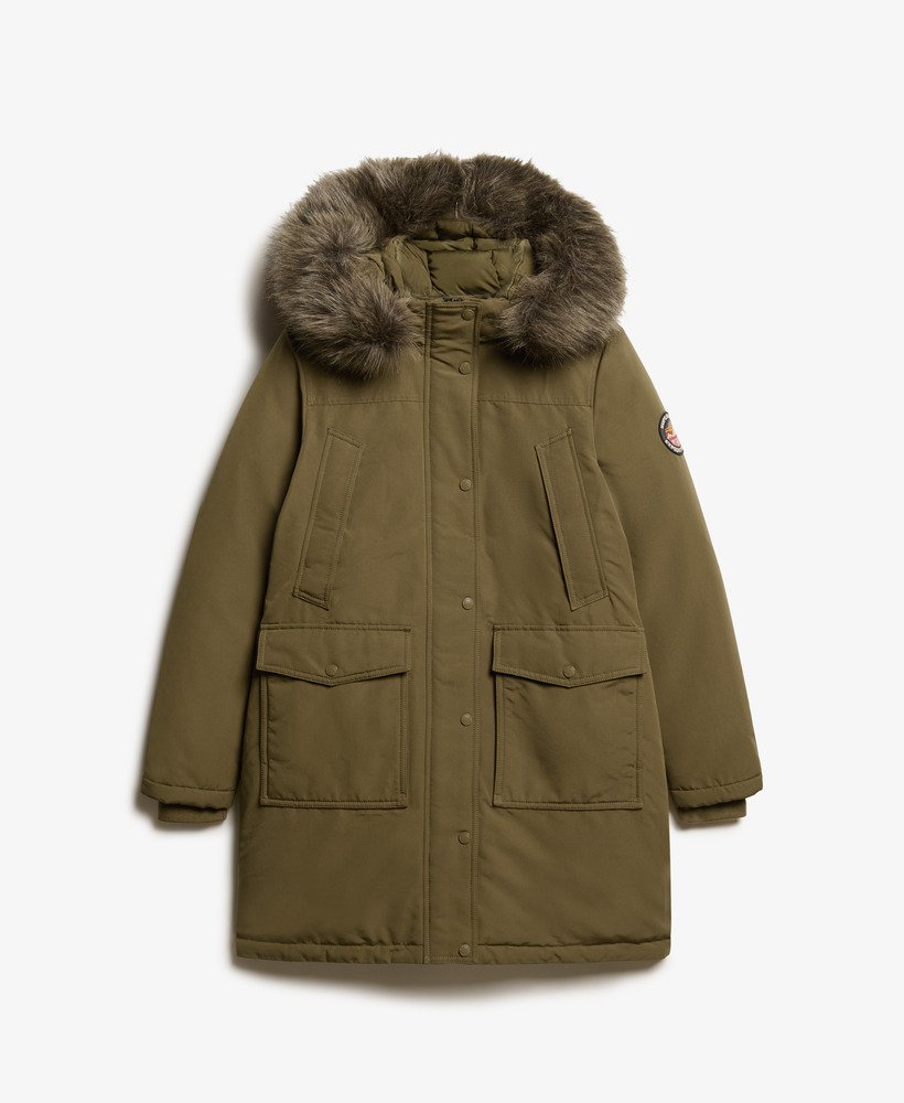 everest parka van imitatiebont in grijs gemêleerdjaffa