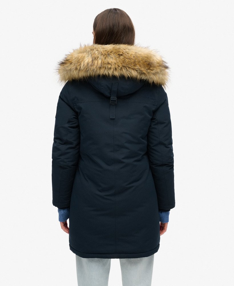 everest parka van imitatiebont in nordic chrome navy