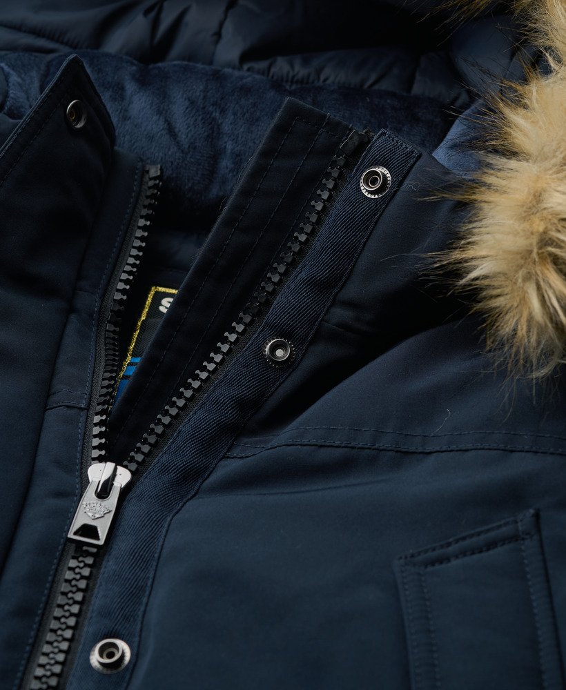 everest parka van imitatiebont in nordic chrome navy