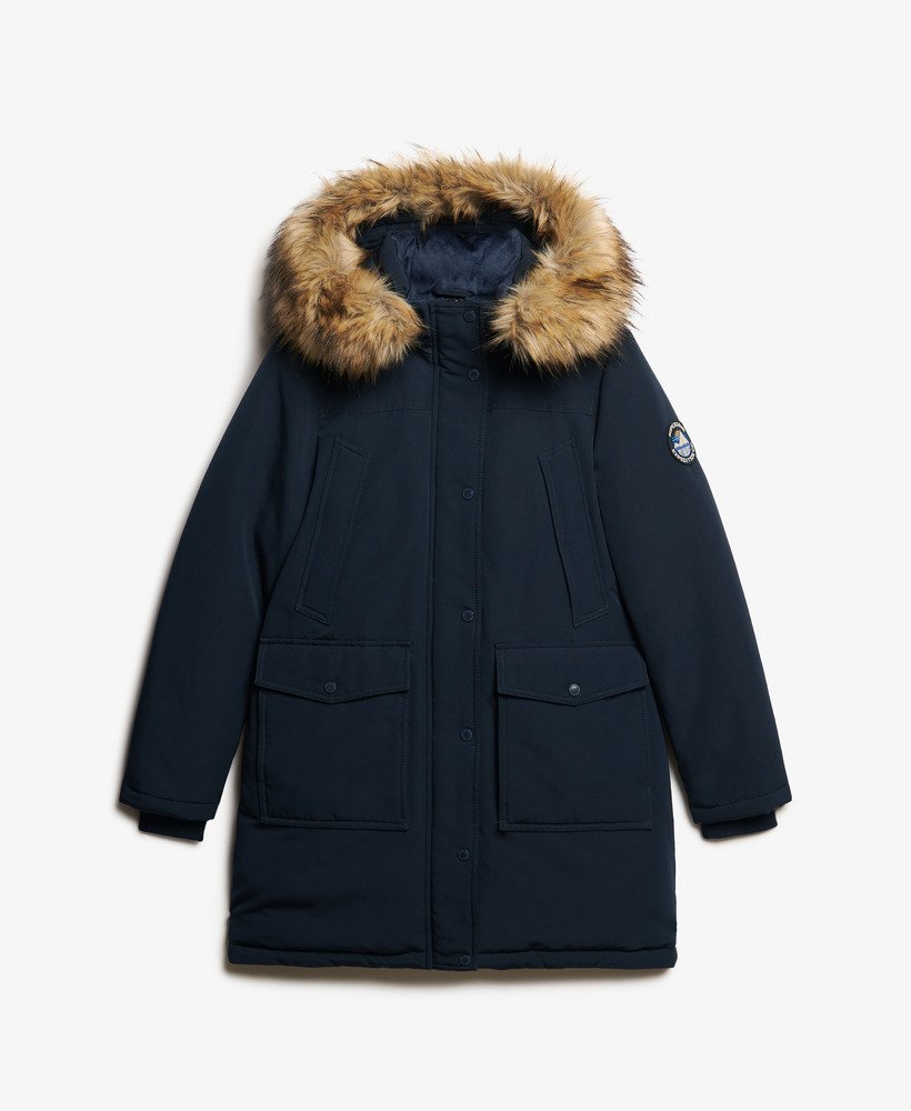 everest parka van imitatiebont in nordic chrome navy