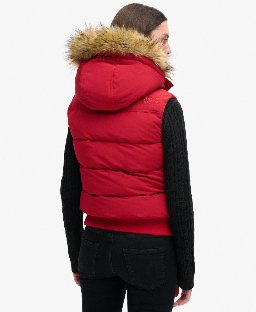 everest gilet van imitatiebont in barndoor red