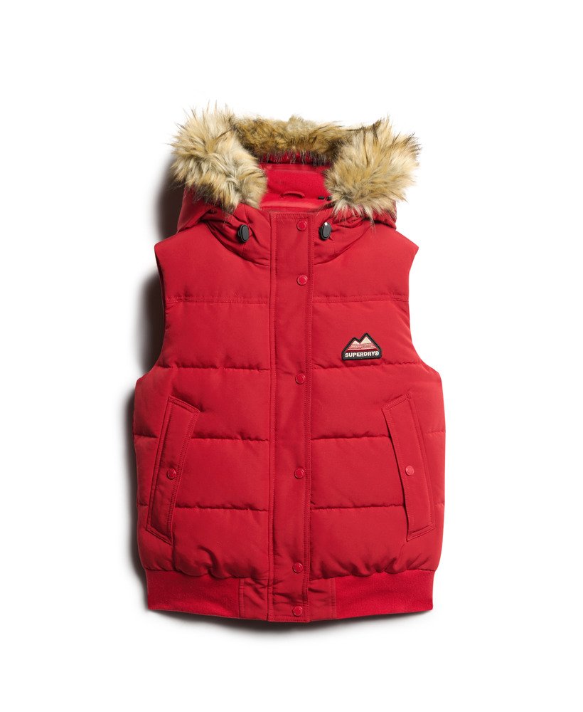 everest gilet van imitatiebont in barndoor red