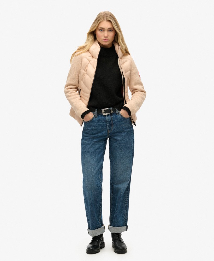 capuchonjas van storm knit hybrid in frappe beige