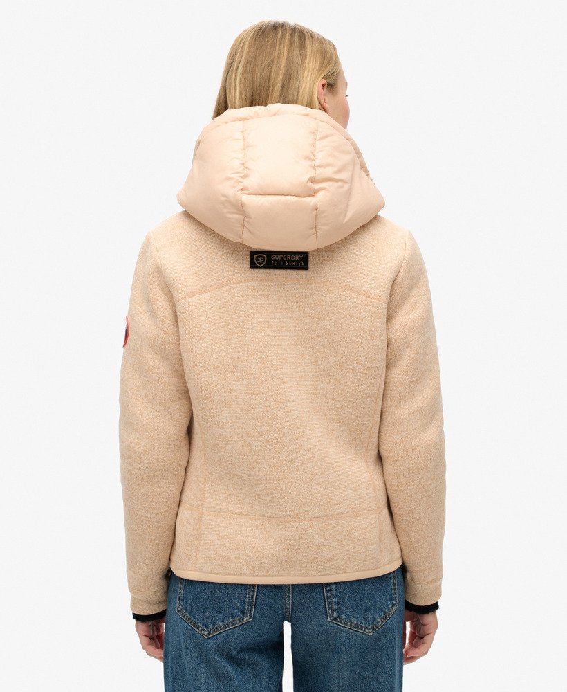 capuchonjas van storm knit hybrid in frappe beige