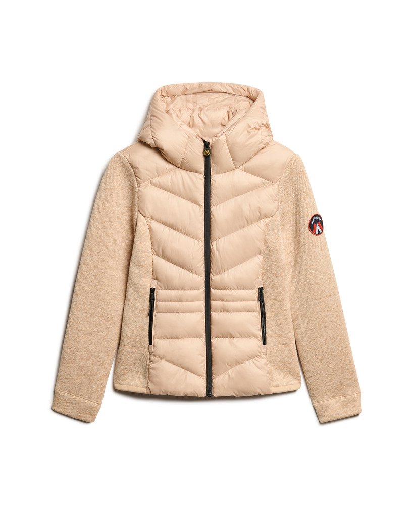 capuchonjas van storm knit hybrid in frappe beige