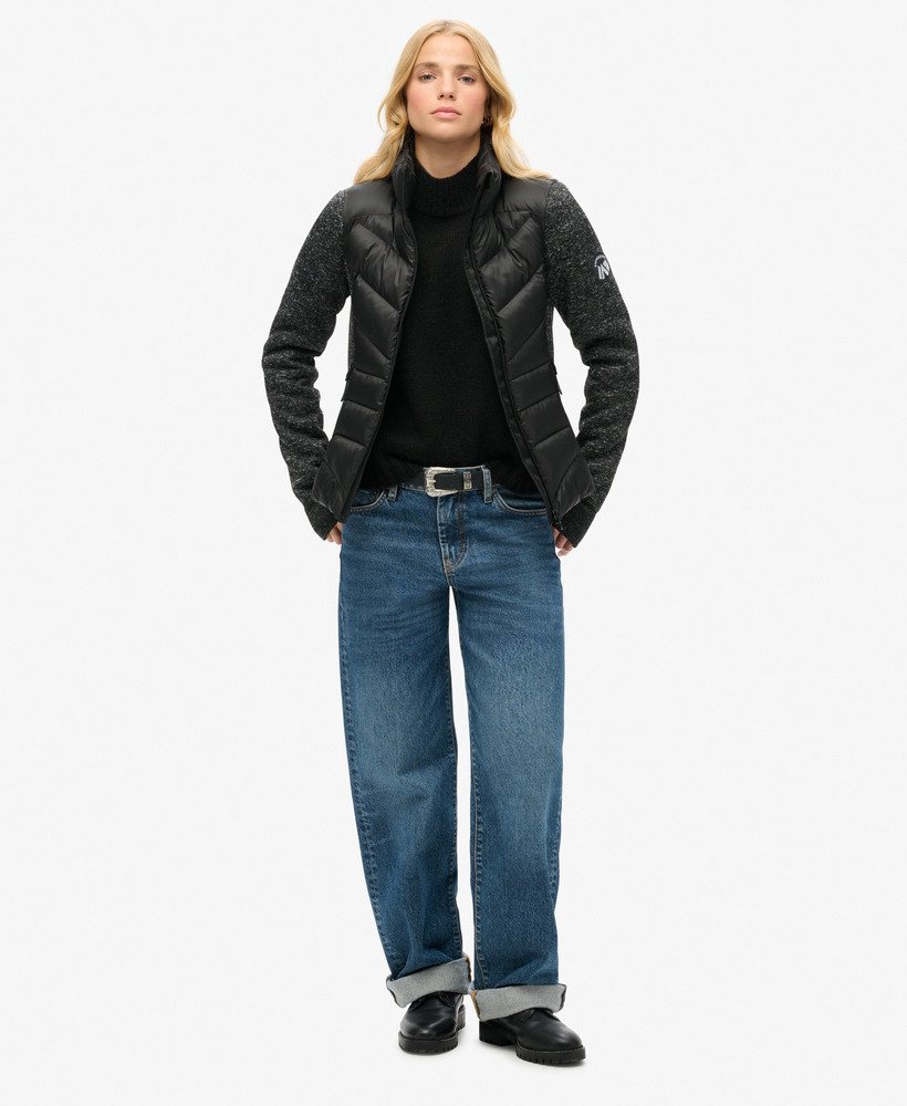 storm knit hybrid jacket in zwart