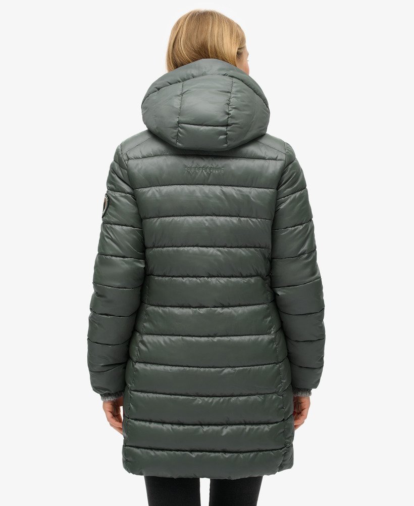 gewatteerde fuji mid-jas met capuchon in stormy weather blue