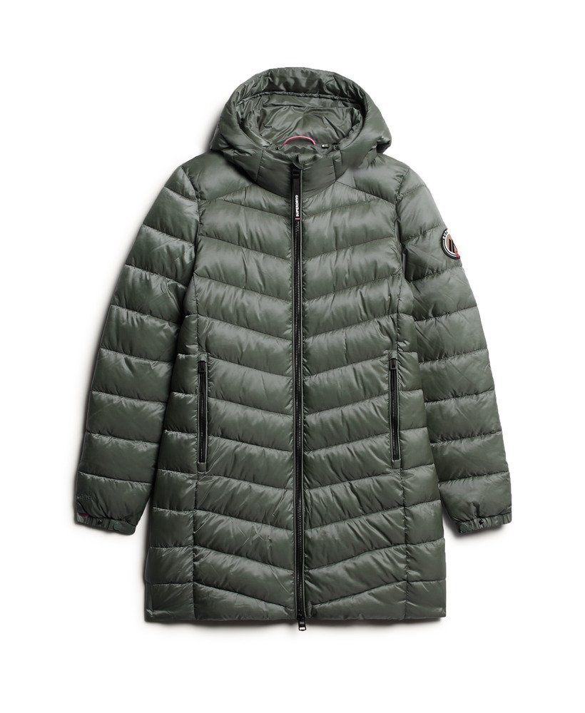 gewatteerde fuji mid-jas met capuchon in stormy weather blue