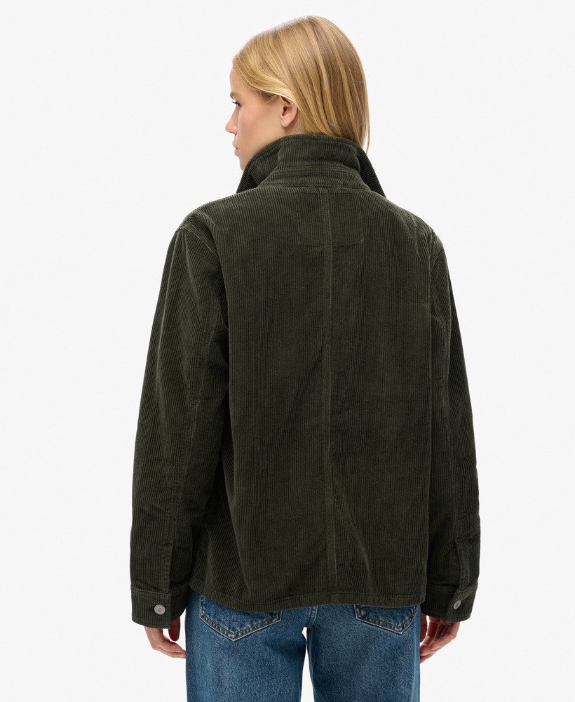 corduroy werkjas in legergroen kaki