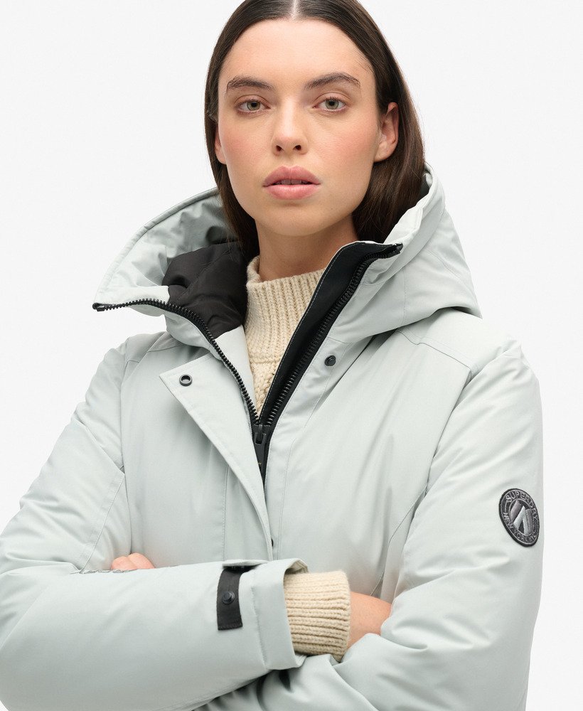 gewatteerde parka van city in puritan grey