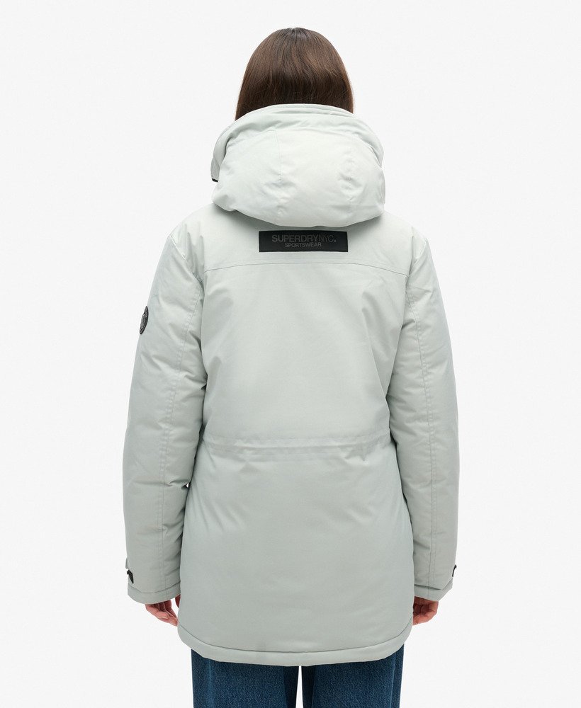 gewatteerde parka van city in puritan grey