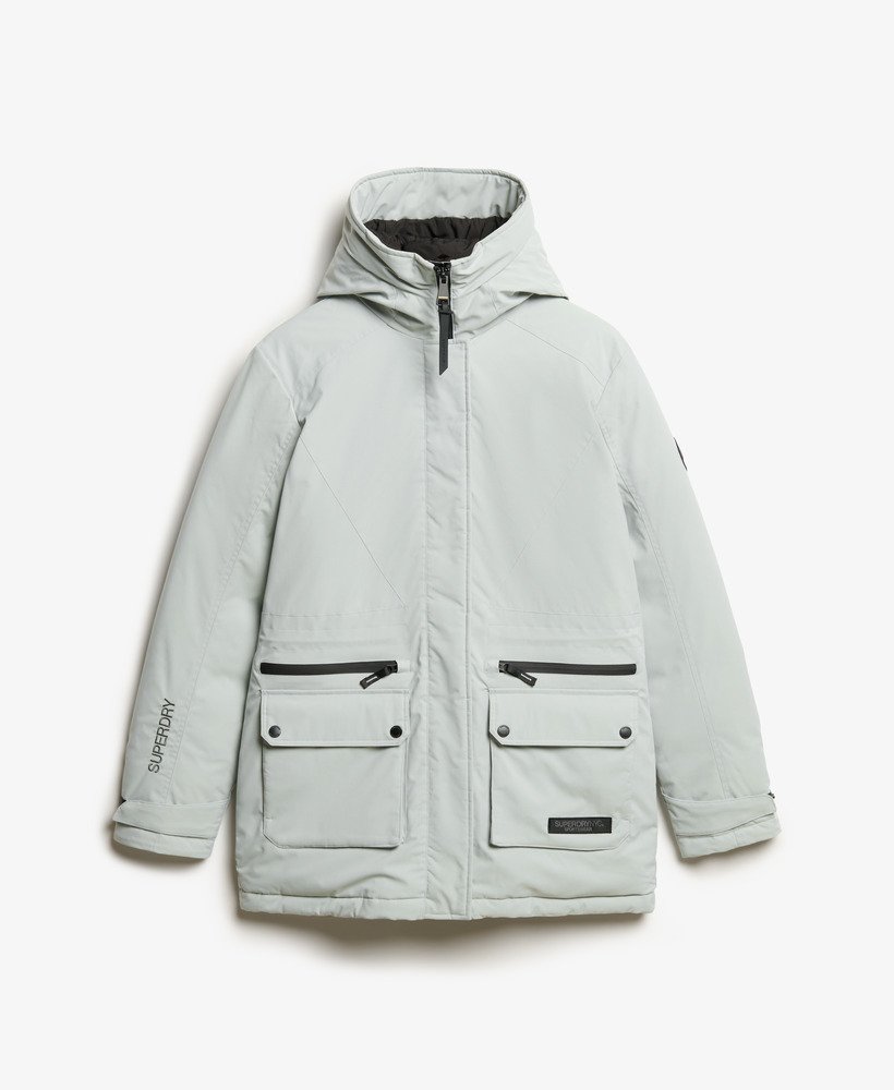 gewatteerde parka van city in puritan grey