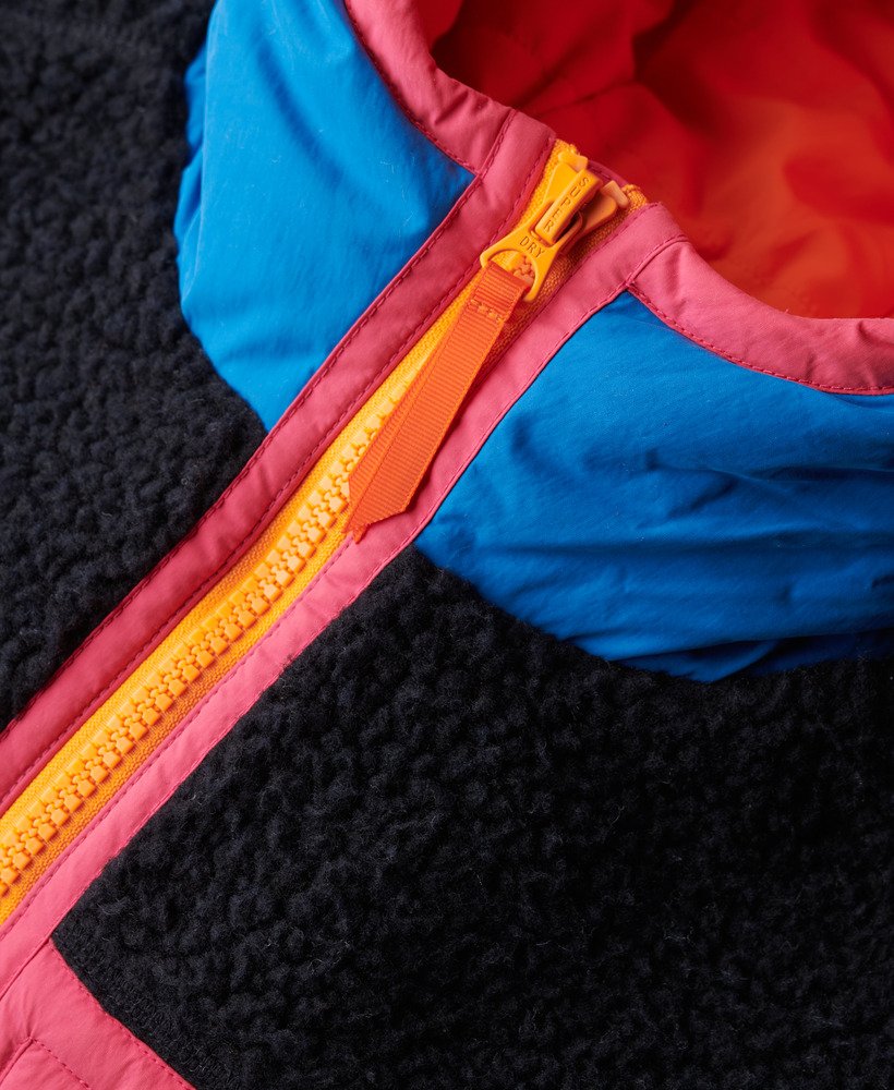 vintage sherpa-jas met capuchon in eclipse navy