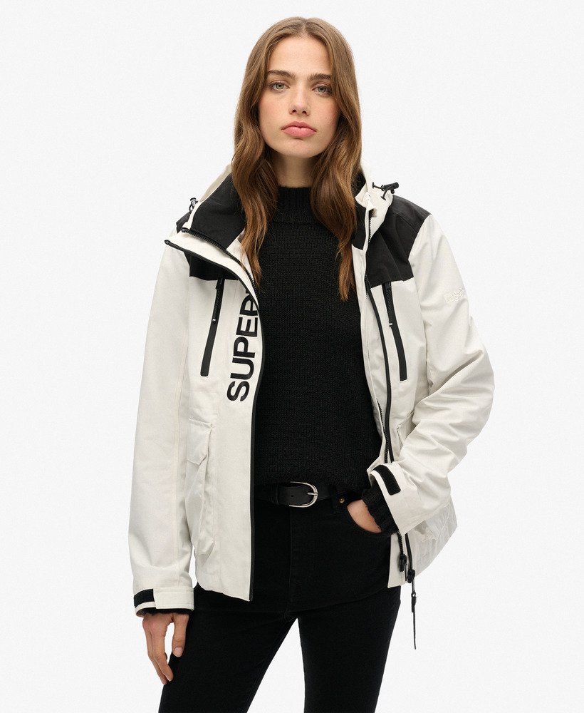 colour block ultimate windbreaker jacket in gebroken witzwart