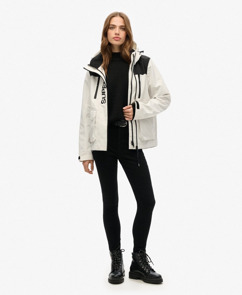 colour block ultimate windbreaker jacket in gebroken witzwart