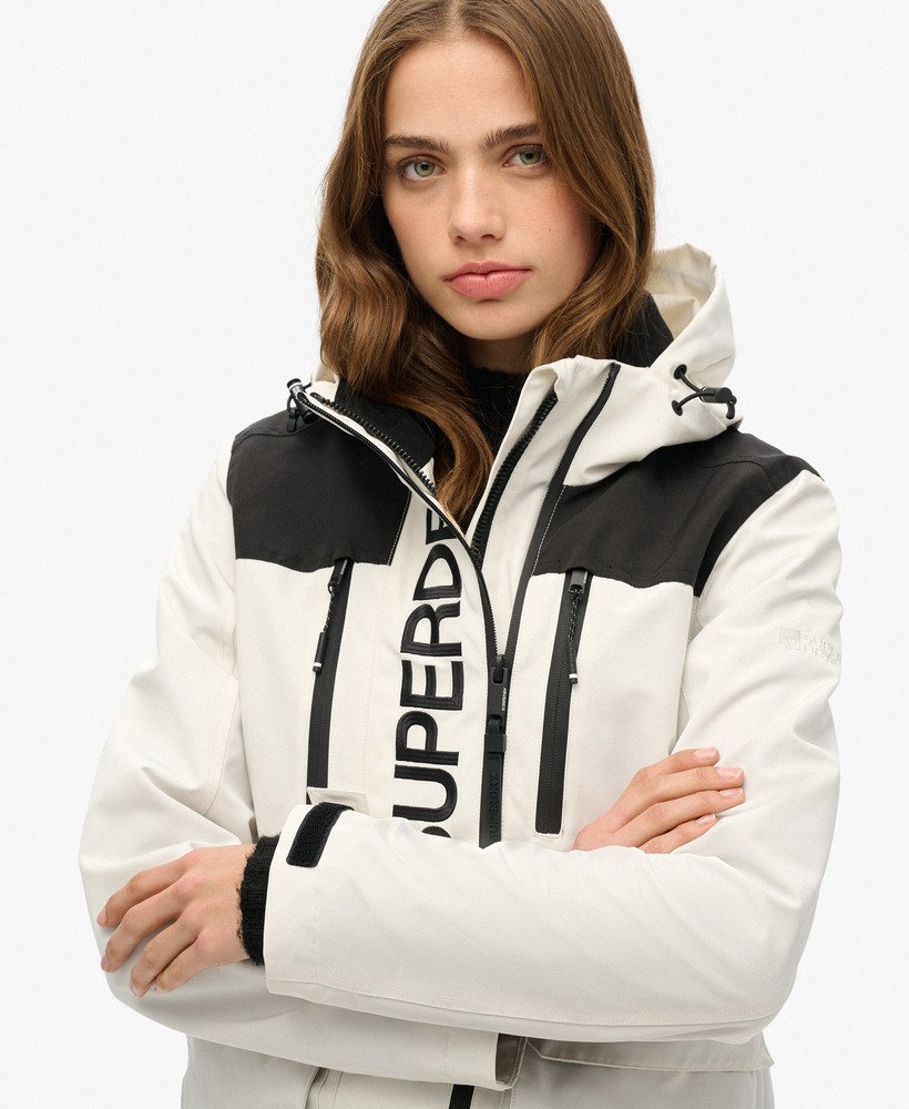 colour block ultimate windbreaker jacket in gebroken witzwart