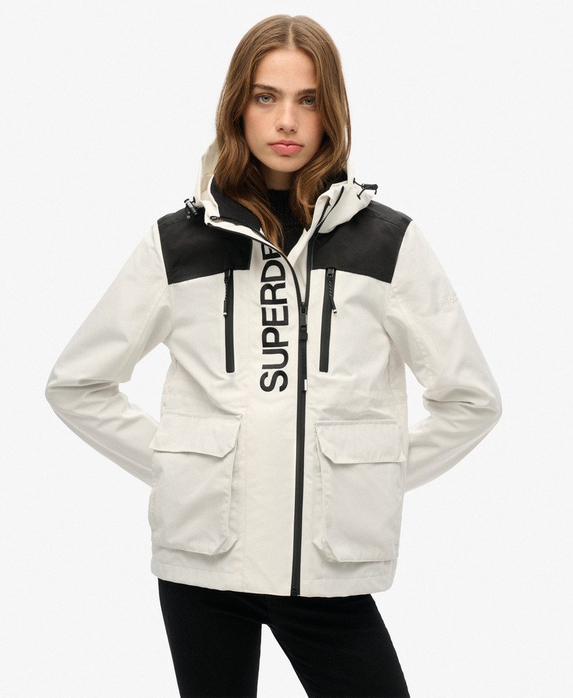 colour block ultimate windbreaker jacket in gebroken witzwart