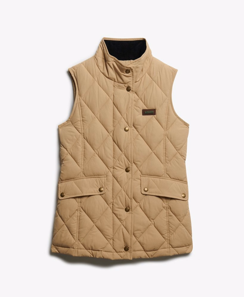 Gilet met voering en corduroy afwerking