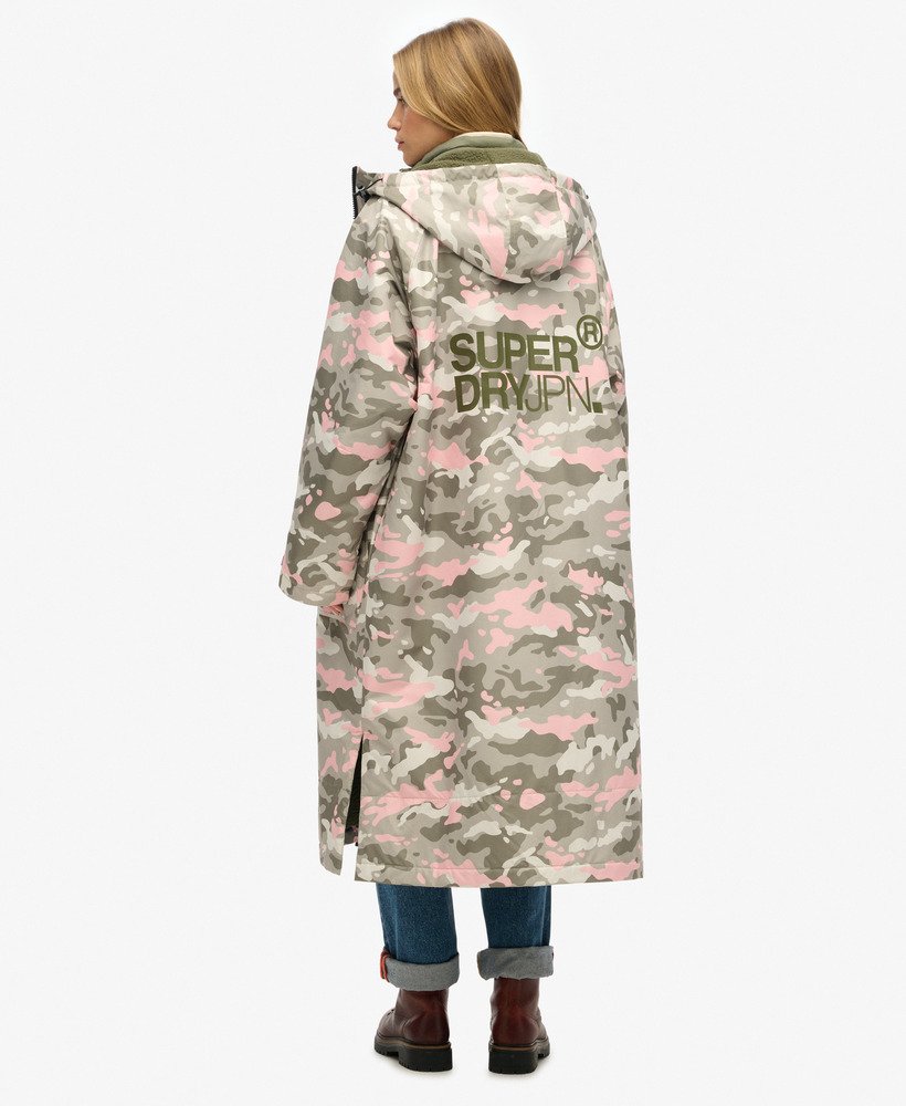 superdry badjas in roze camouflage