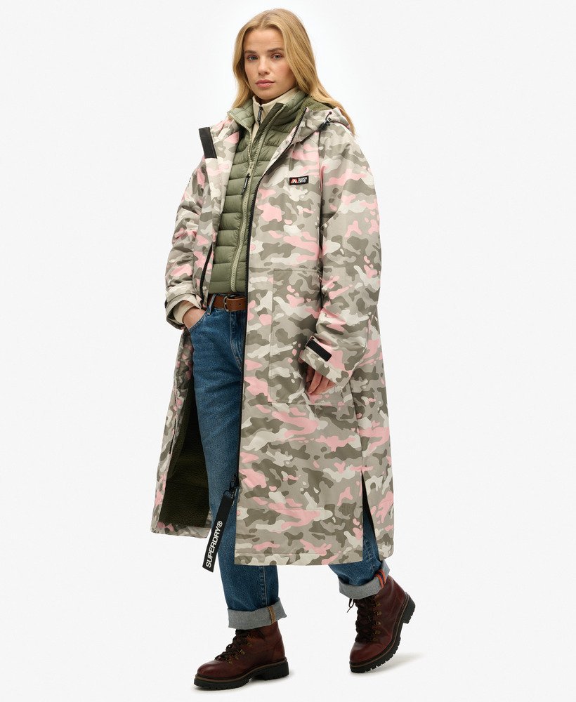 superdry badjas in roze camouflage