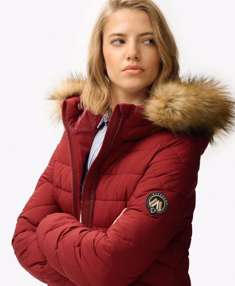 Fuji Faux Fur Hooded Mid Length Coat