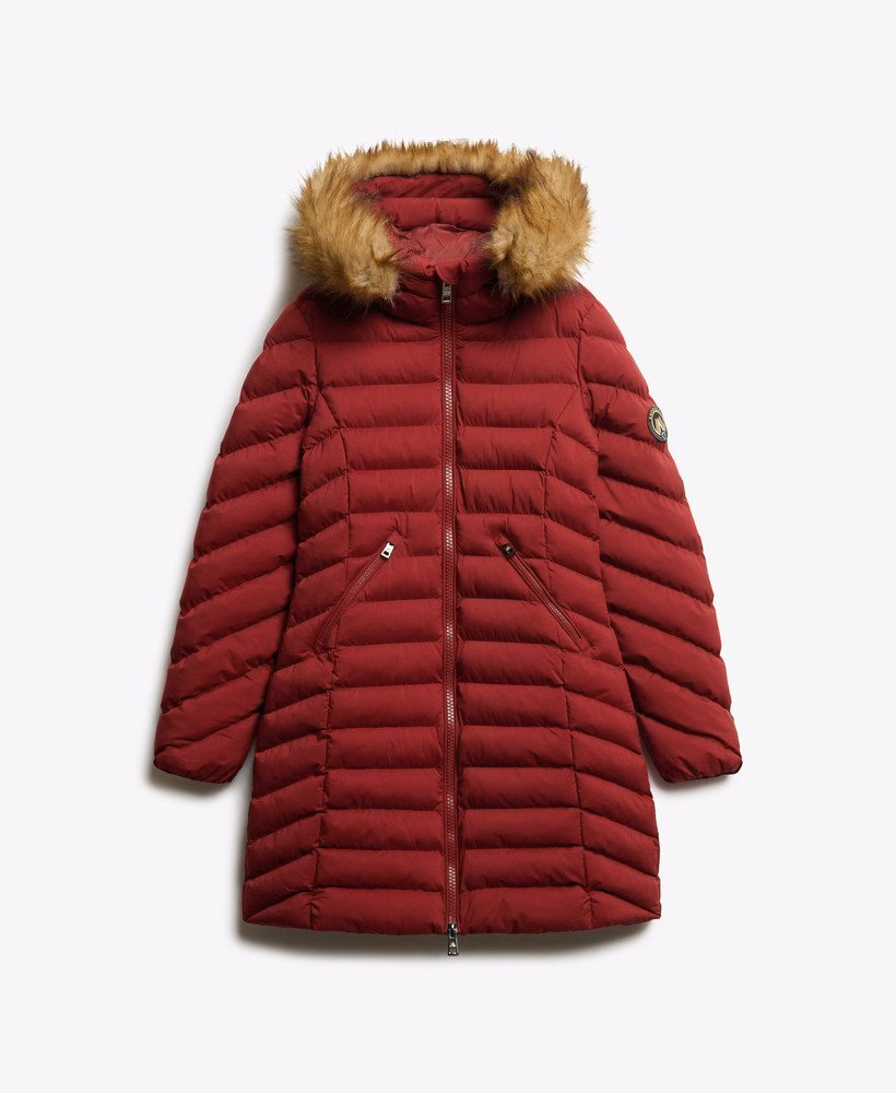 Fuji Faux Fur Hooded Mid Length Coat