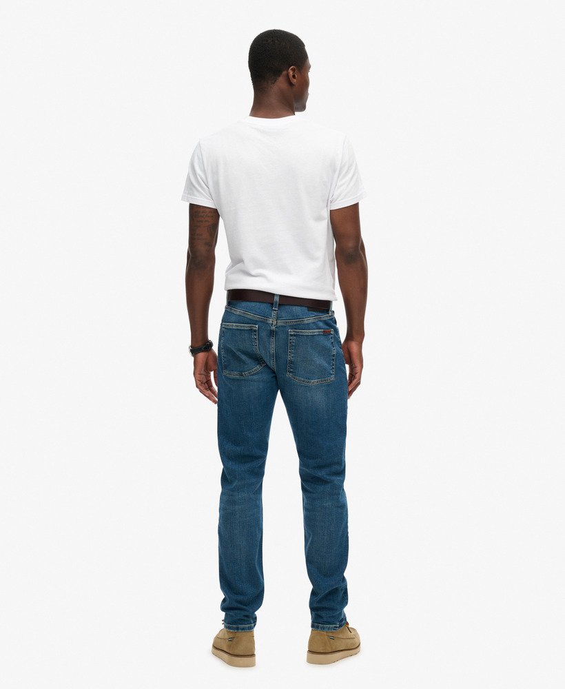 vintage slim straight jeans in mercer mid blue