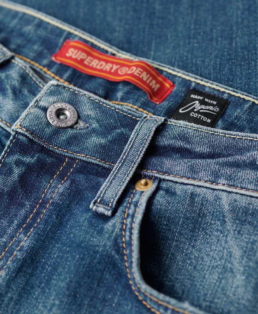 vintage slim straight jeans in mercer mid blue