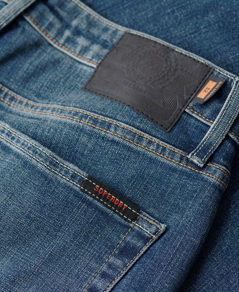 vintage slim straight jeans in mercer mid blue