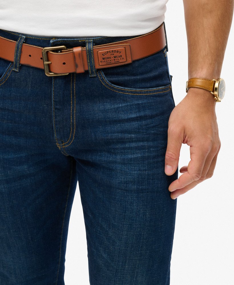 vintage slim straight jeans in rutgers dark ink