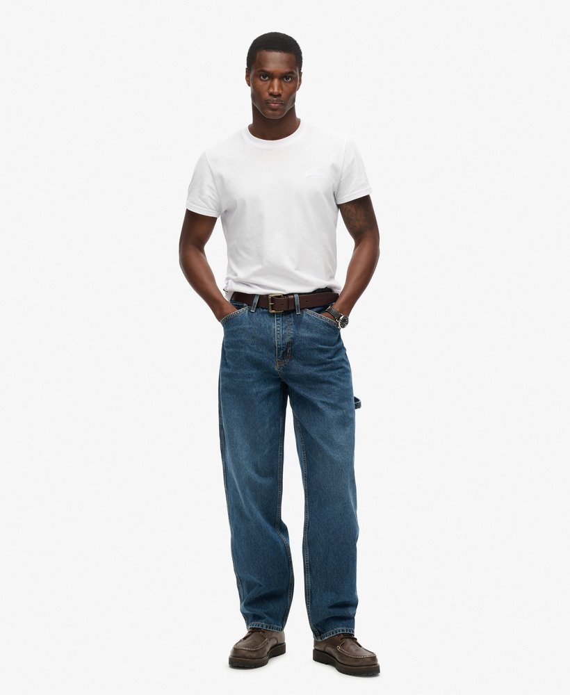 biologische katoenen timmermansjeans in palms dark blue