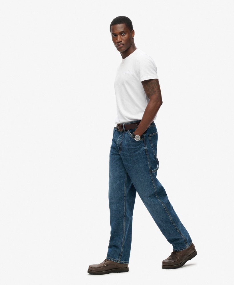 biologische katoenen timmermansjeans in palms dark blue