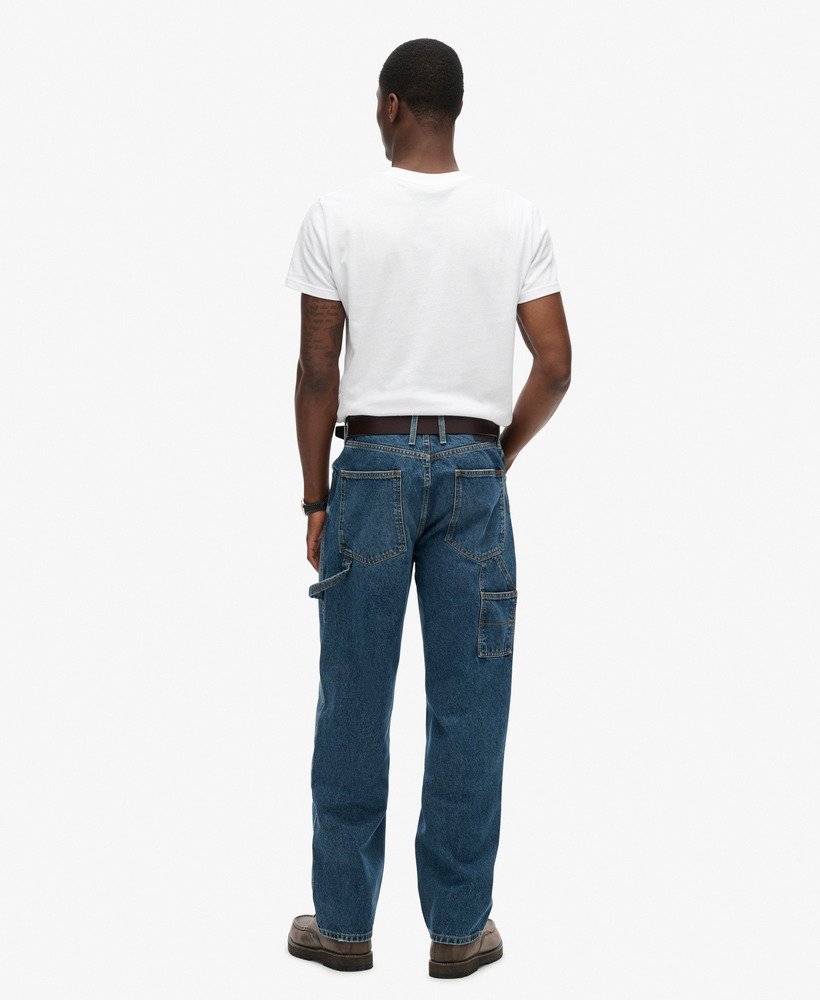 biologische katoenen timmermansjeans in palms dark blue