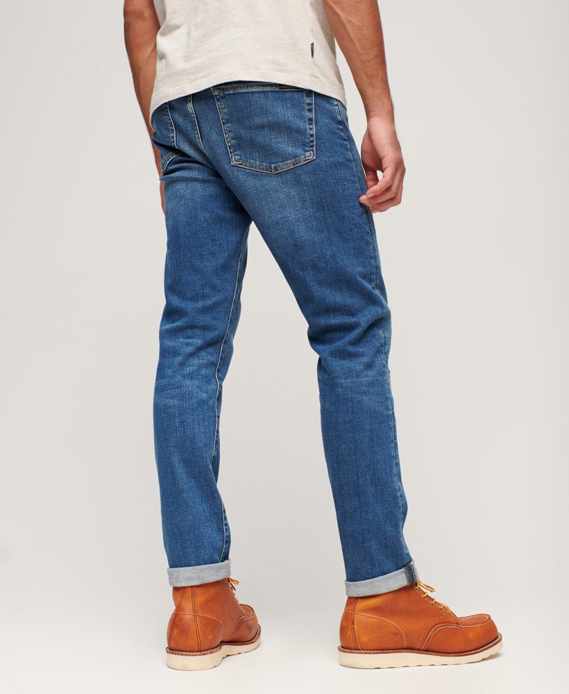 vintage slim fit jeans in stanton bright blue rip